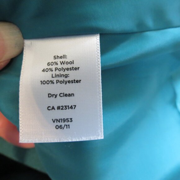 Talbots Green Jacket Boxy Woven Lined Wool Blend Size 10 - Picture 9 of 9